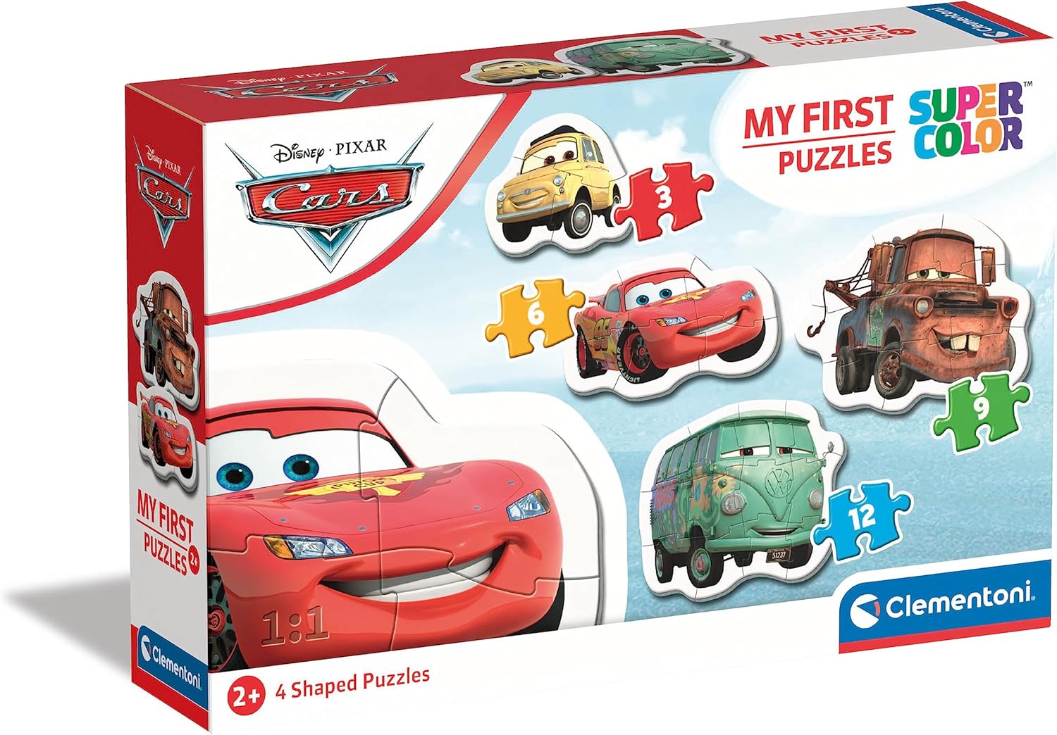Clementoni - 20804 - Puzzle - My First - Cars - 3-6-9-12 Pièces