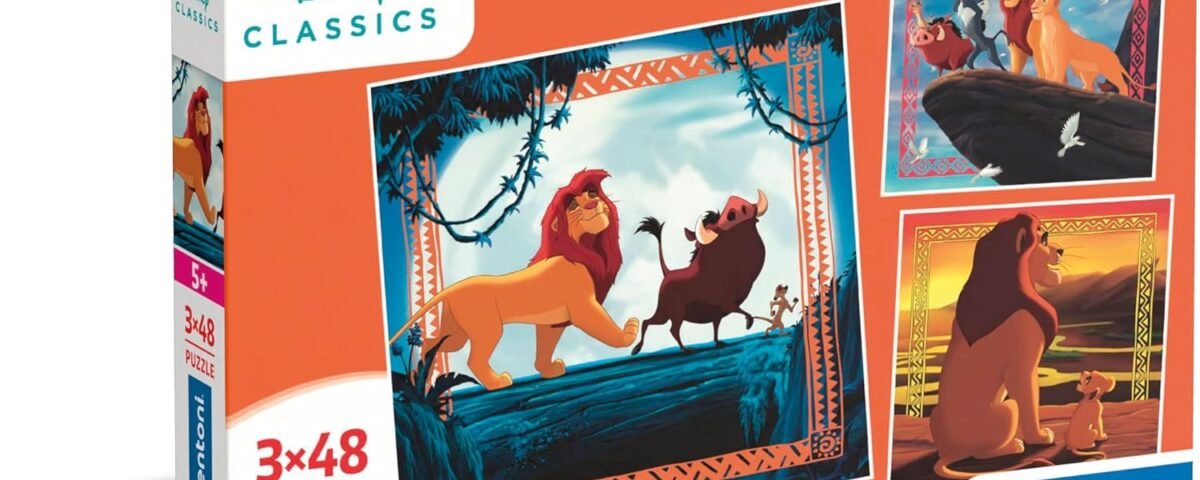 Clementoni - Puzzle Enfant 5 Ans - Le Roi Lion - Lot de 3 Puzzles 48 Pièces, Supercolor, Fabriqué en Italie