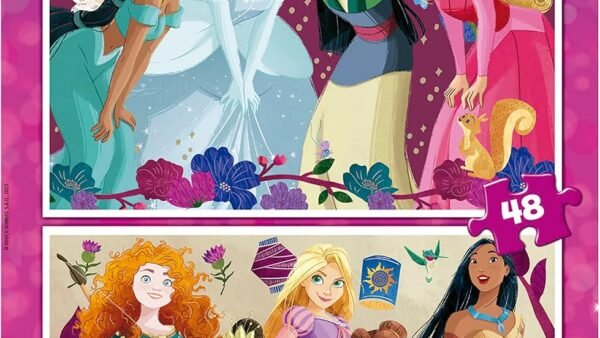 Educa - Disney Princess | Ensemble de 2 Puzzles pour Enfants avec 48 pièces. Mesure : 28 x 20 cm. Composé de Grandes pièces Parfaitement finies. +4 Ans (19675)