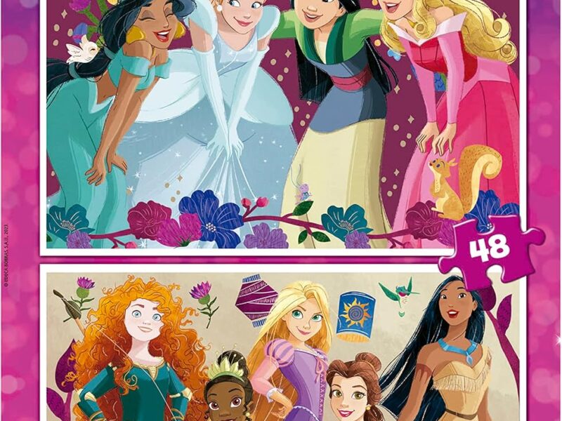 Educa - Disney Princess | Ensemble de 2 Puzzles pour Enfants avec 48 pièces. Mesure : 28 x 20 cm. Composé de Grandes pièces Parfaitement finies. +4 Ans (19675)