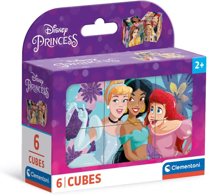 Clementoni Puzzle Disney Princess 6 Pièces - Cube Supercolor, Puzzle pour Enfants 2-4 Ans, Disney, Fabriqué en Italie, 40660