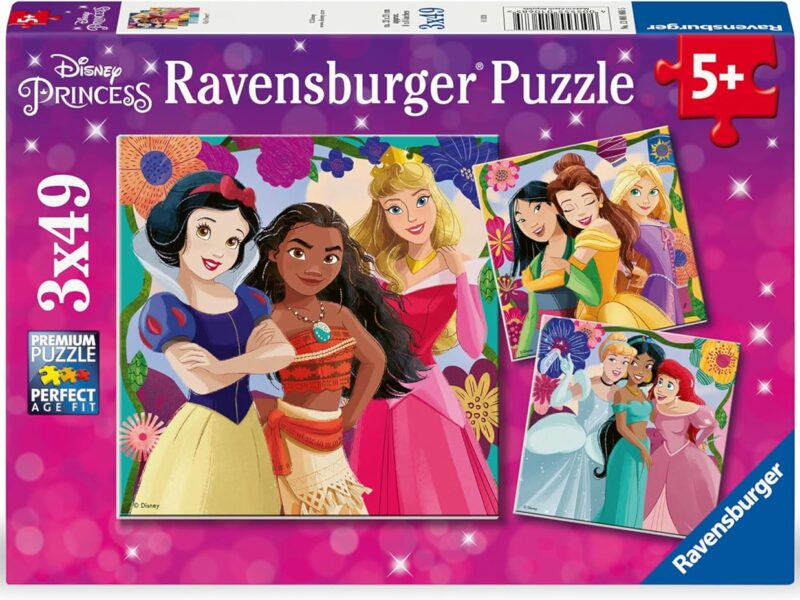 Ravensburger - Puzzle Enfant - Lot de 3 Puzzles 49 pièces - Girl Power ! / Disney Princesses - Fille ou garçon dès 5 Ans - Puzzle de qualité supérieure - 3 Posters Inclus - Disney - 12001068