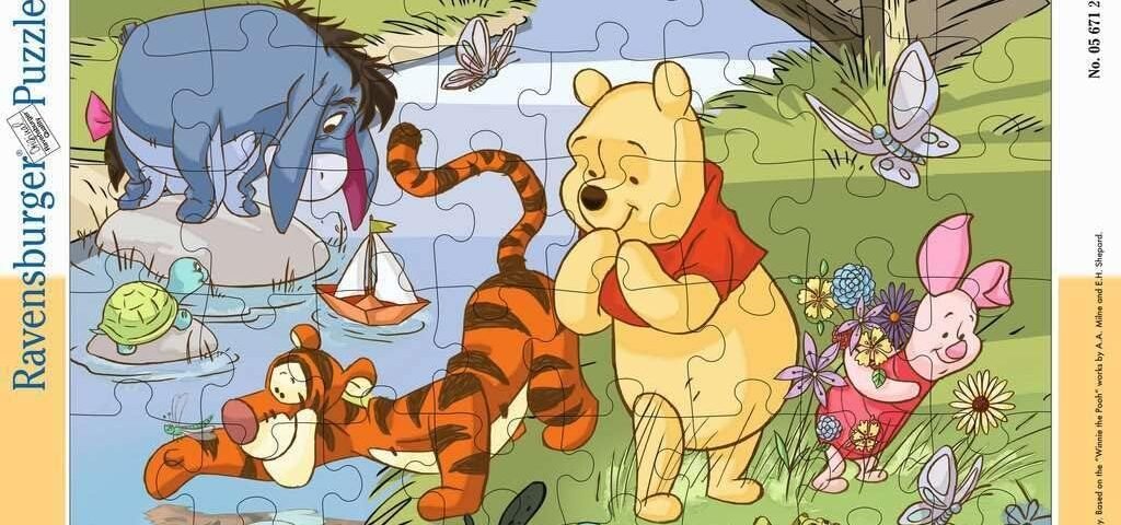 Ravensburger - Puzzle Enfants - Cadre 47 pièces - Découvre la Nature avec Winnie l'ourson - Fille ou garçon dès 4 Ans - Puzzle de qualité supérieure - Carton épais et résistant - Disney - 05671