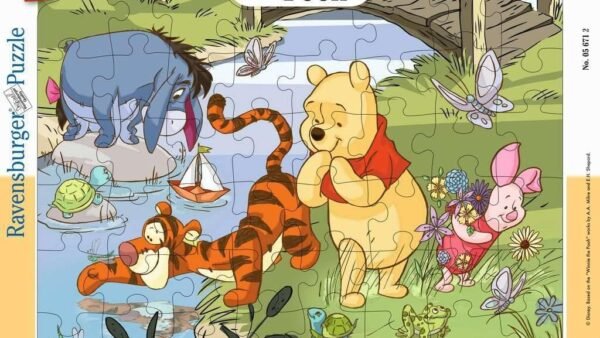 Ravensburger - Puzzle Enfants - Cadre 47 pièces - Découvre la Nature avec Winnie l'ourson - Fille ou garçon dès 4 Ans - Puzzle de qualité supérieure - Carton épais et résistant - Disney - 05671