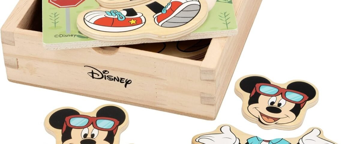 WOOMAX Disney Puzzle en Bois Costumes 19 pièces-12,5 x 14 cm-Mickey, 48723, Multicolore, Trajes