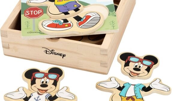 WOOMAX Disney Puzzle en Bois Costumes 19 pièces-12,5 x 14 cm-Mickey, 48723, Multicolore, Trajes