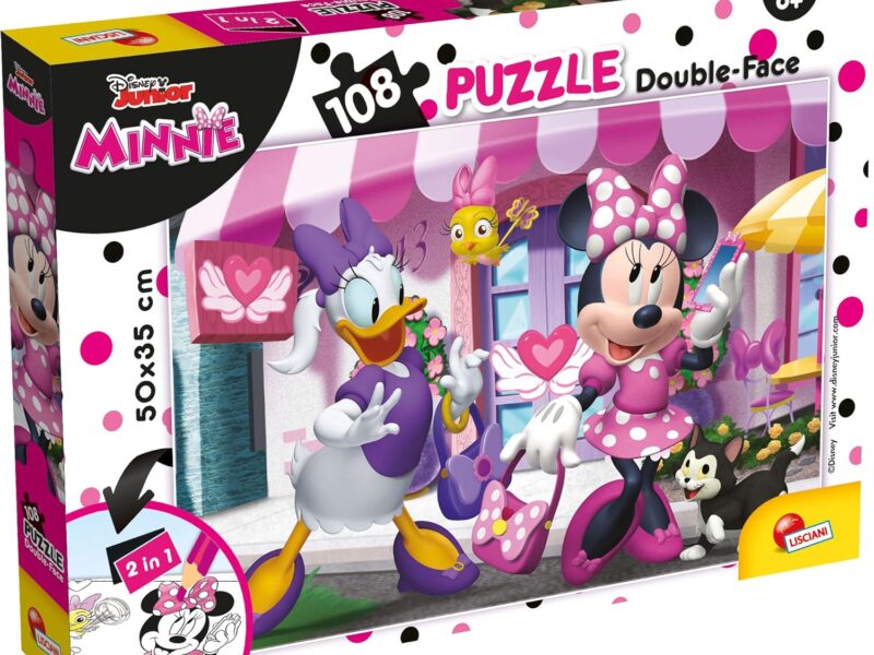 Lisciani - Disney Puzzle Minnie - ‎47970 - Puzzle Double Face 108 Pièces - Verso A Colorier - Jeu De Réflexion Et De Patience - Jeu Educatif - Pour Enfants A partir de 6 ans
