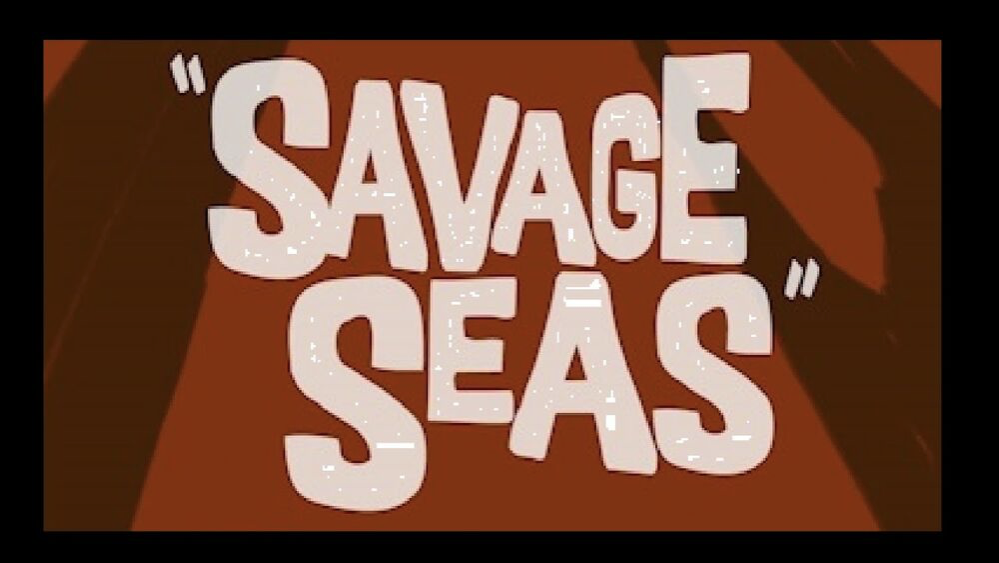 L'image affiche les mots « SAVAGE SEAS » en lettres majuscules blanches et grasses sur un fond rouge, incitant les spectateurs à tout essayer sans crainte.