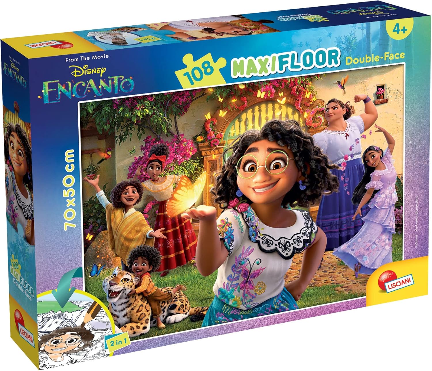 Liscianigiochi Disney Puzzle DF Maxi Floor 108 Encanto, 98187, Multicolore