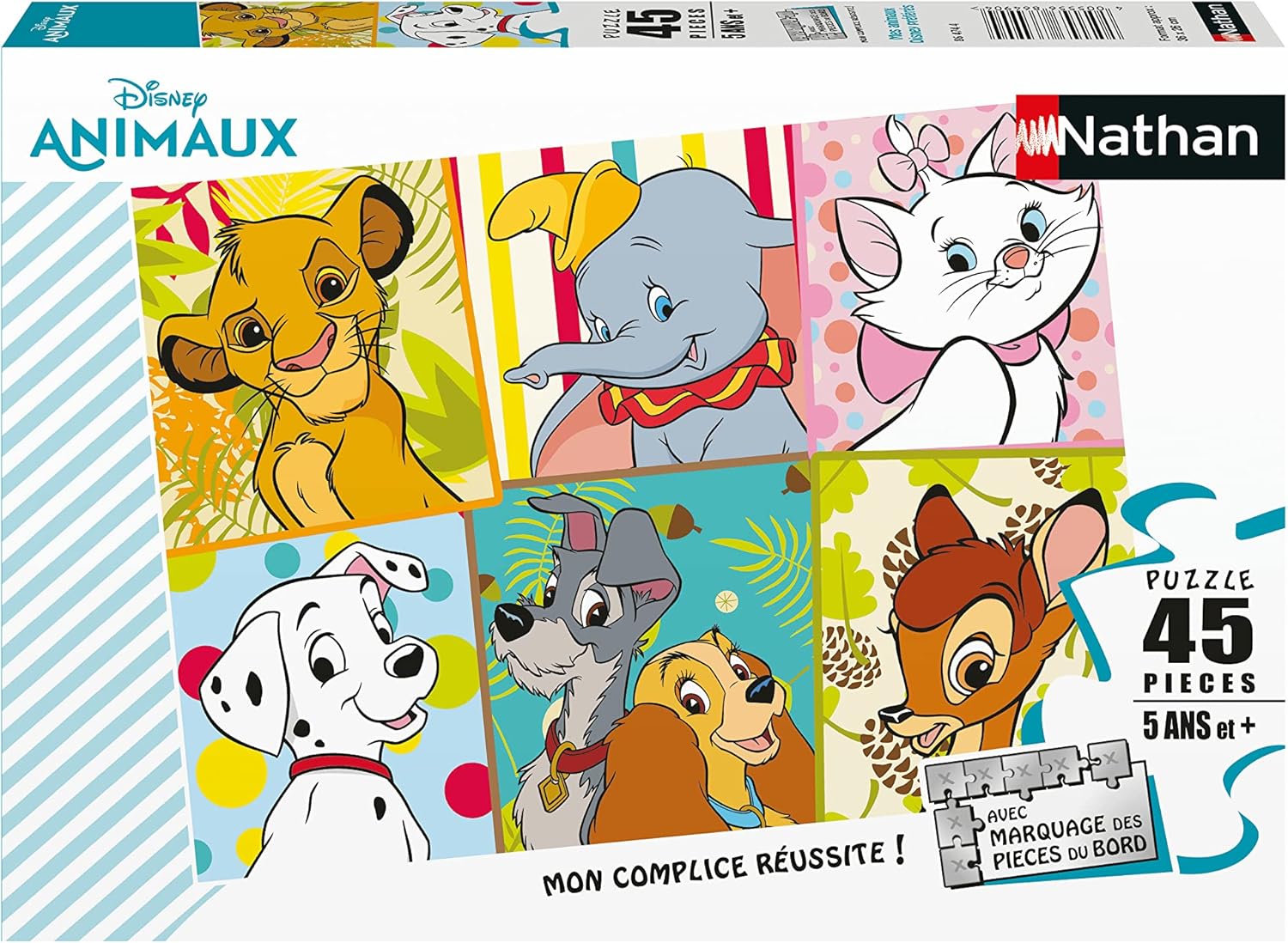 Nathan - Puzzle Enfant - 45 pièces - Mes animaux Disney préférés - Fille ou garçon dès 5 ans - Puzzle de qualité supérieure - Carton épais et résistant - Animaux - 86178