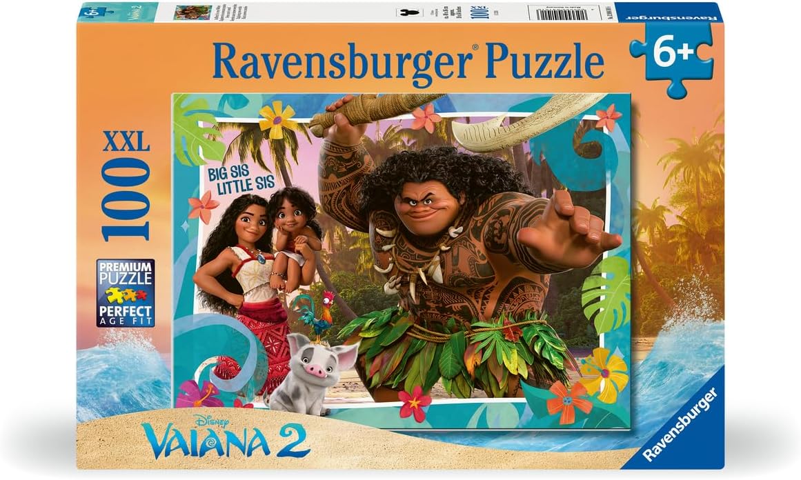 Ravensburger - Puzzle Enfant - 100 pièces XXL - Explorer de Nouveaux Mondes/Disney Vaiana 2 - Fille ou garçon dès 6 Ans - Puzzle de qualité supérieure - 12004101