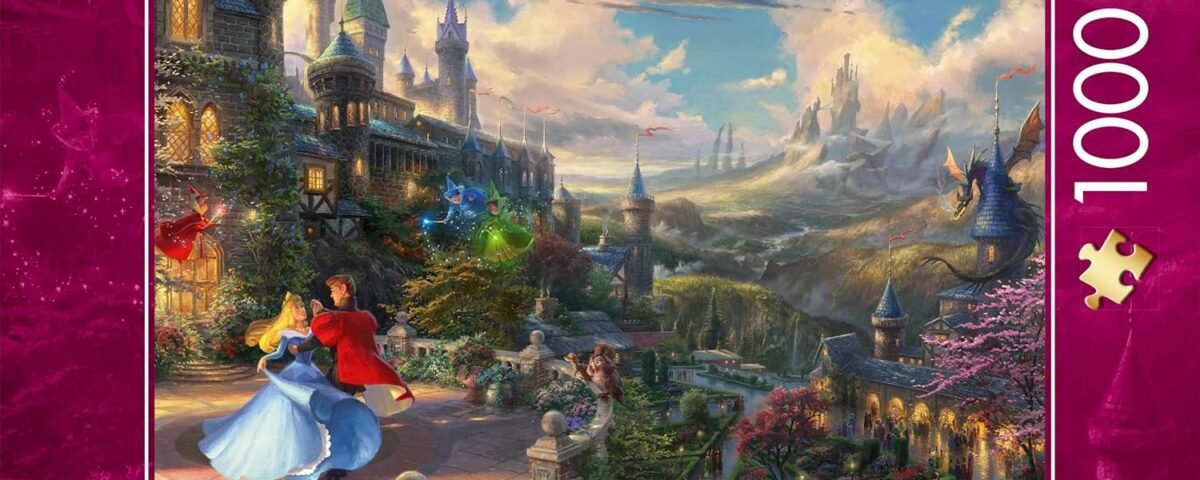 Schmidt Spiele 57369 Thomas Kinkade, Disney, Sleeping Beauty Dancing in The Enchanted Light, Puzzle de 1000 pièces