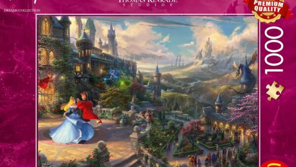 Schmidt Spiele 57369 Thomas Kinkade, Disney, Sleeping Beauty Dancing in The Enchanted Light, Puzzle de 1000 pièces