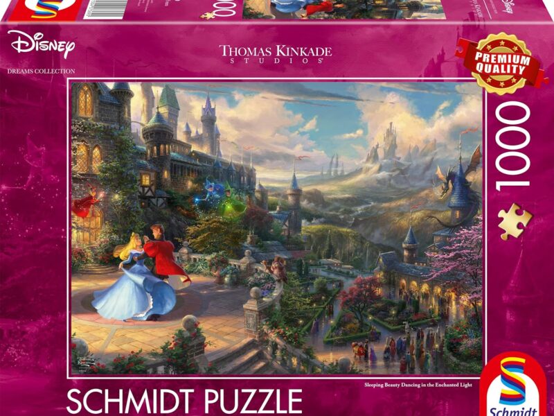 Schmidt Spiele 57369 Thomas Kinkade, Disney, Sleeping Beauty Dancing in The Enchanted Light, Puzzle de 1000 pièces