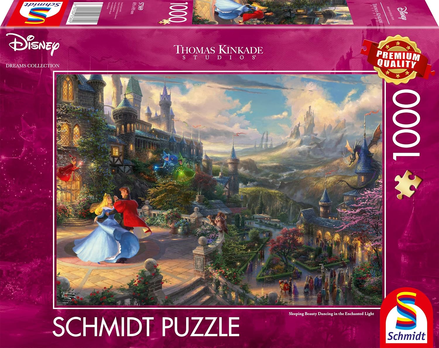 Schmidt Spiele 57369 Thomas Kinkade, Disney, Sleeping Beauty Dancing in The Enchanted Light, Puzzle de 1000 pièces