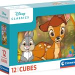 Clementoni - Puzzle Enfant 3-5ans - Disney Classic 12 Pièces - Jeu de société Enfant - Cube Supercolor, Fabriqué en Italie, 41196
