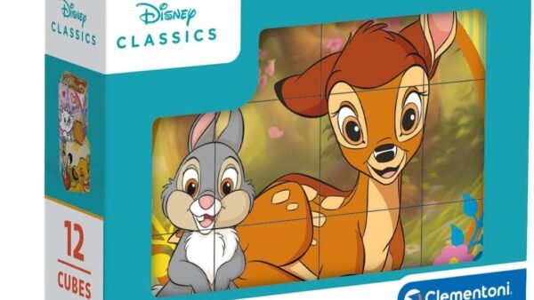 Clementoni - Puzzle Enfant 3-5ans - Disney Classic 12 Pièces - Jeu de société Enfant - Cube Supercolor, Fabriqué en Italie, 41196