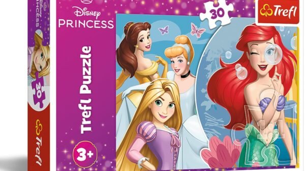 Trefl - Disney, Belle Journée de Princesses - Puzzle 30 Pièces - Puzzle Coloré avec Princesses de Disney, Divertissement Créatif, pour Les Enfants à partir de 3 Ans