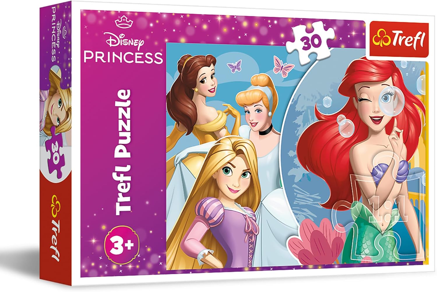 Trefl - Disney, Belle Journée de Princesses - Puzzle 30 Pièces - Puzzle Coloré avec Princesses de Disney, Divertissement Créatif, pour Les Enfants à partir de 3 Ans