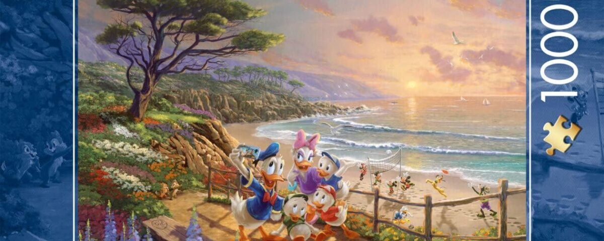 Schmidt Spiele 59951 Thomas Kinkade, Disney, Donald and Daisy on The Beach, Puzzle de 1000 pièces