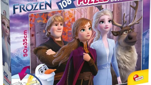Liscianigiochi Df Plus 2, 91614, DISNEY Puzzle Double face 108 pièces La Reine des neiges