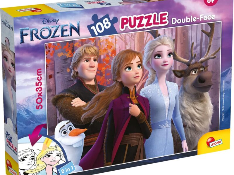 Liscianigiochi Df Plus 2, 91614, DISNEY Puzzle Double face 108 pièces La Reine des neiges