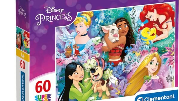 Clementoni - 26995 - Supercolor Puzzle - Disney Princess - 60 pièces, Puzzle pour Enfants