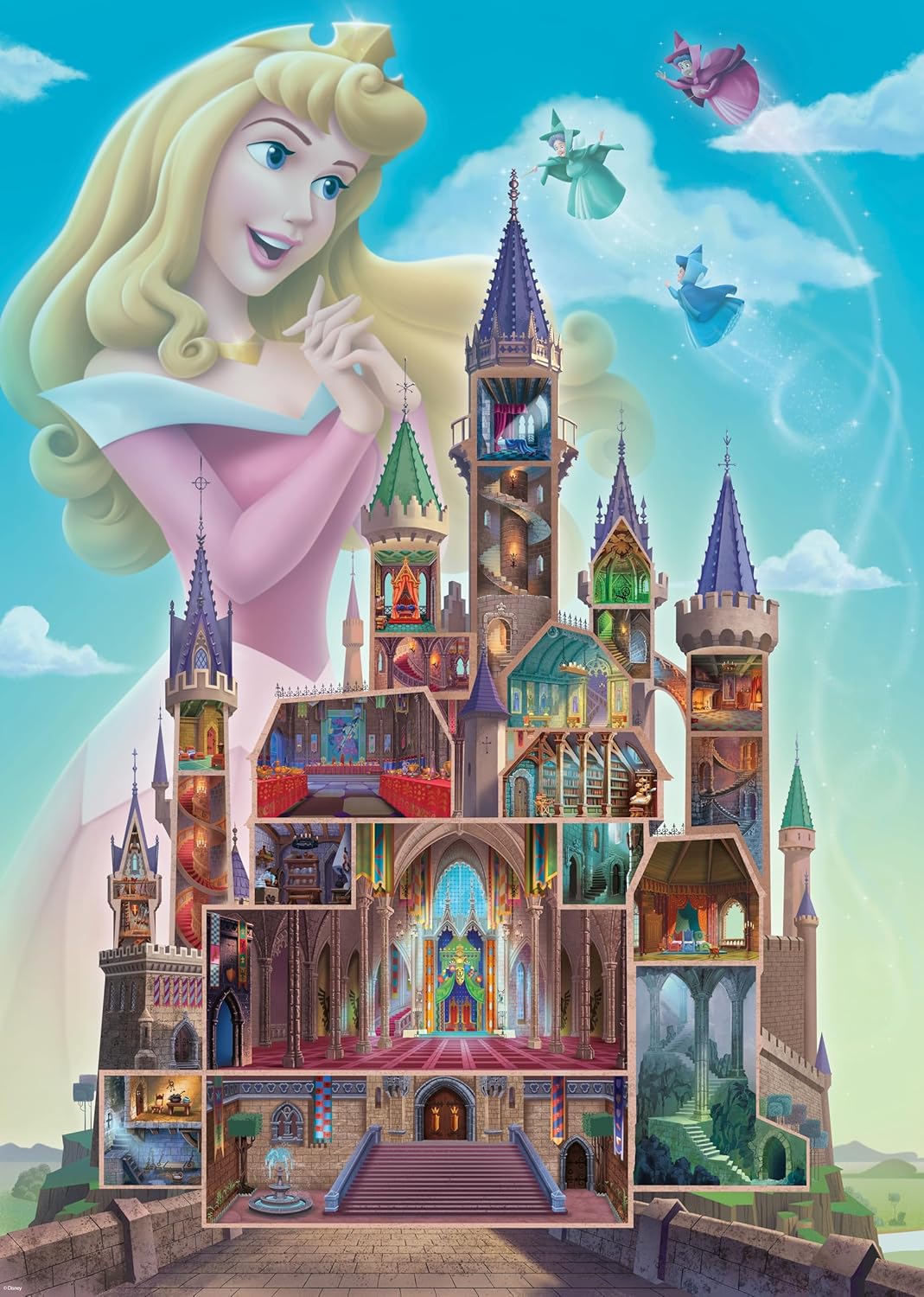 Ravensburger - Puzzle Adulte - Puzzle 1000 pièces - Aurore (Collection Château des Disney Princesses) - Adultes et Enfants dès 14 Ans - Puzzle de qualité supérieure - Disney Princesses - 12000266