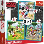 Trefl - Puzzle - Mickey Mouse avec des Amis Disney Mickey Mouse et Ses Amis de 20 à 50 Pièces, 3 Sets pour Les Enfants à partir de 3 Ans