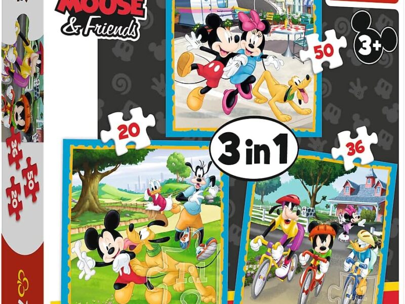Trefl - Puzzle - Mickey Mouse avec des Amis Disney Mickey Mouse et Ses Amis de 20 à 50 Pièces, 3 Sets pour Les Enfants à partir de 3 Ans