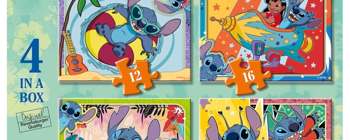 Ravensburger - Puzzle Disney Stitch 4 en 1 pour Enfants de 3 Ans et Plus, Jeu éducatif et Stimulant, 4 Puzzles de 12, 16, 20, 24 pièces