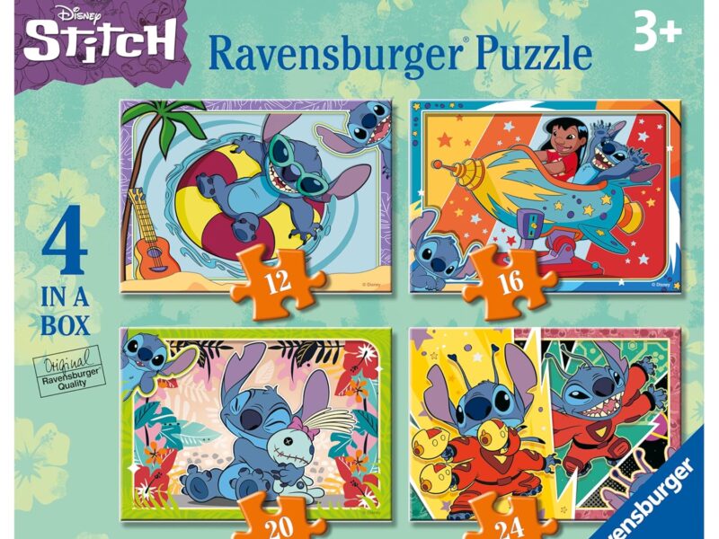 Ravensburger - Puzzle Disney Stitch 4 en 1 pour Enfants de 3 Ans et Plus, Jeu éducatif et Stimulant, 4 Puzzles de 12, 16, 20, 24 pièces