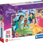 Clementoni- Disney Princess Supercolor Princess-30 Pièces, Enfants 3 Ans, Puzzle Dessin Animé-Fabriqué en Italie, 20276
