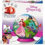 Ravensburger - Puzzle 3D Ball - Disney Princesses - A partir de 6 Ans - 72 pièces numérotées à Assembler sans Colle - Support Inclus - Diamètre : 13 cm - 11579