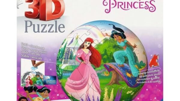 Ravensburger - Puzzle 3D Ball - Disney Princesses - A partir de 6 Ans - 72 pièces numérotées à Assembler sans Colle - Support Inclus - Diamètre : 13 cm - 11579
