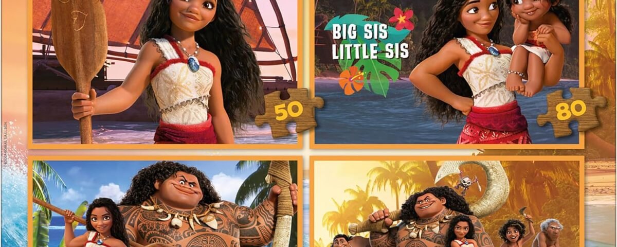 Educa - Lot de 4 Puzzles progressifs pour Enfants de 50 à 150 pièces avec des Images de Moana 2. Dimensions : 34 x 24 cm. Recommandé à partir de 3 4 5 Ans (20104)