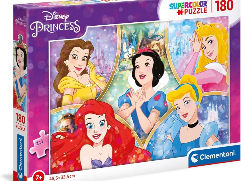 Clementoni - 29311 - Supercolor Puzzle - Disney Princess - 180 pièces - Puzzle Enfant - fabriqué en Italie, 7 Ans et Plus
