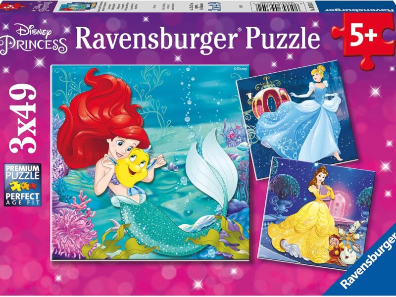 Ravensburger - Puzzle Enfant - Puzzles 3x49 p - Aventure des Princesses - Disney Princesses - Dès 5 Ans - 09350