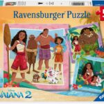 Ravensburger - Puzzle Enfant - Lot de 3 Puzzles 49 pièces - vers de Nouvelles Aventures/Disney Vaiana 2 - Fille ou garçon dès 5 Ans - Puzzle de qualité supérieure - 3 Posters Inclus - 12004102