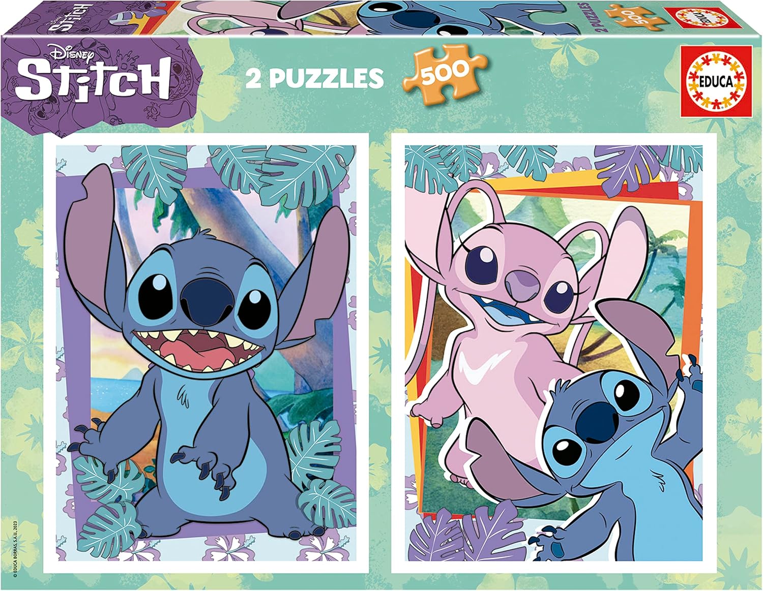 Educa - Lot de 2 Puzzles de 500 pièces chacun avec Images de Stitch. Dimensions : 34 x 48 cm. À partir de 11 Ans (19732)