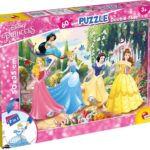 Liscianigiochi Lisciani, Puzzle pour enfants à partir de 4 ans, 60 pièces, 2 en 1 Double Face Recto / Verso avec le dos à colorier - Disney Princesses 74044