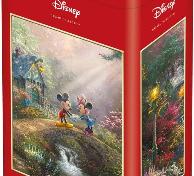 Schmidt Spiele 59928 Thomas Kinkade, Disney, Mickey et Minnie à Hawaï, Puzzle de 500 pièces dans une boîte Nostalgie, coloré