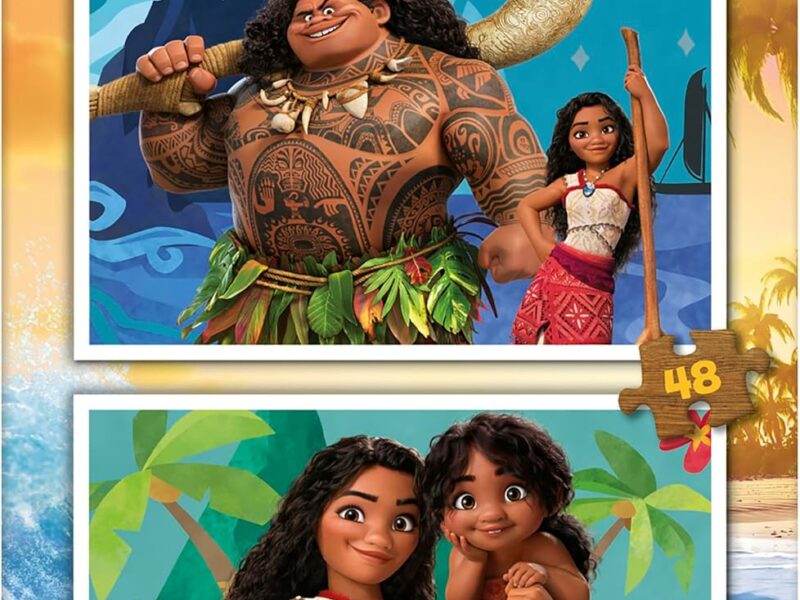 Educa - 2 Puzzles en Carton de 48 pièces avec Les Images de Moana 2, Double Plaisir. Mesures 28 x 20 cm. De 3 4 5 6 Ans (20102)