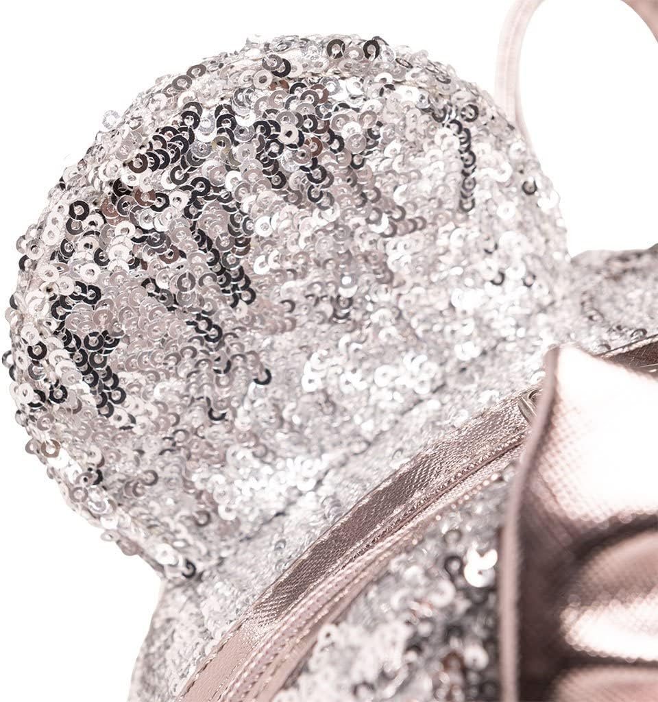 Loungefly Disney Minnie Mouse Silver and Pink Sequin Mini Backpack