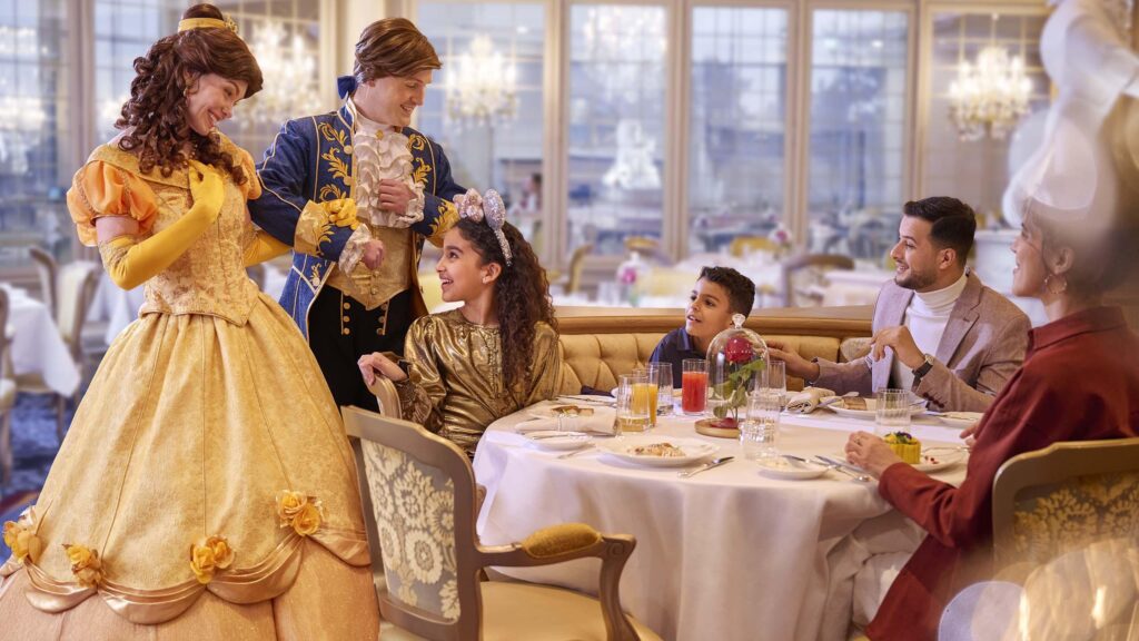 N040496 2031Jan24 world disneyland hotel la table de lumiere with guests belle adam 16 9 tcm752 272584p1fjpg
