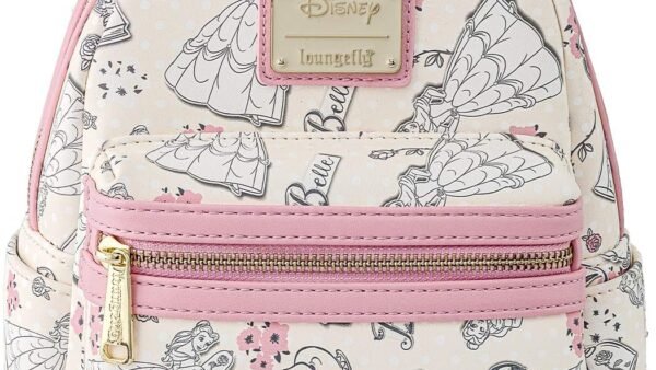 Loungefly Disney Beauty and the Beast Belle All Over Print Womens Double Strap Shoulder Bag Purse