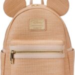 Loungefly Disney Mickey Mouse Woven Texture Mini sac à dos, marron, mini, marron
