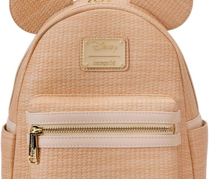 Loungefly Disney Mickey Mouse Woven Texture Mini sac à dos, marron, mini, marron