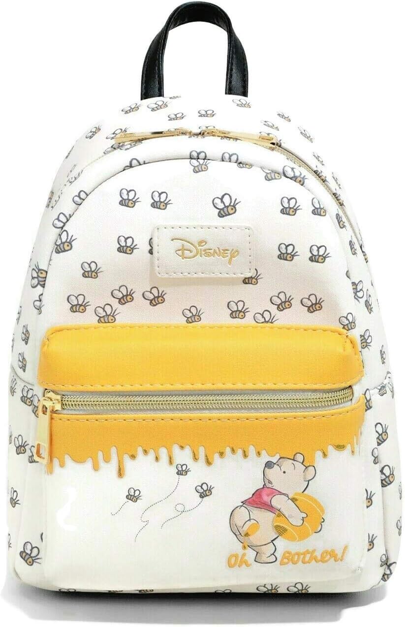 Hot Topic Loungefly Disney Winnie l'ourson Mini sac à dos, motif abeilles et miel, beige, mini, Moderne