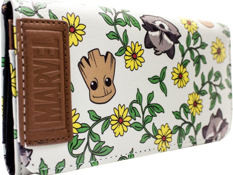 Guardians of the Galaxy Vol. 2 Groot Rocket Portefeuille/Porte-Monnaie Floral Tri-Fold avec Poche à Monnaie & Porte-Carte, Vert
